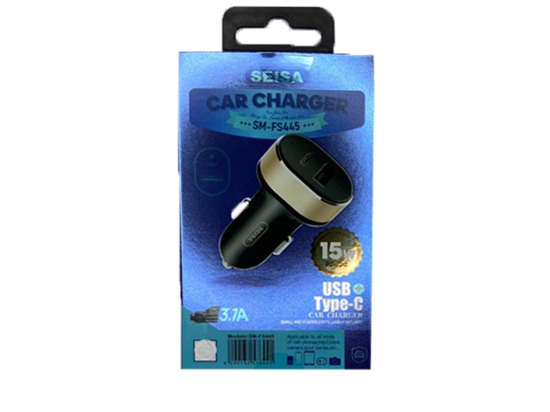 &uu CARGADOR AUTO PD + 1 USB 30W CARGA RAPIDA SM-FS448